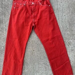 Levi's 501 Bold Red Denim Pants Men’s W42 X L 32